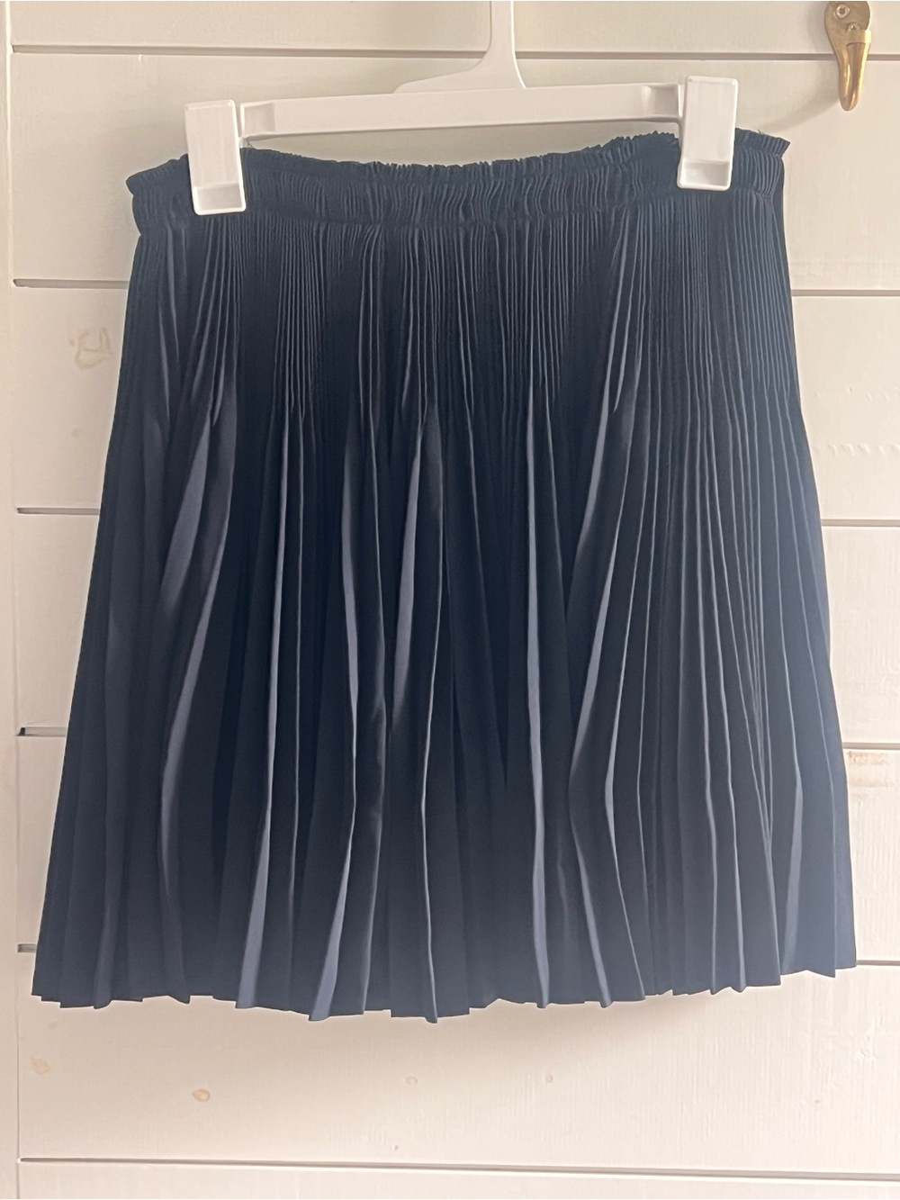 Vince Navy Pleated Skater Skirt
